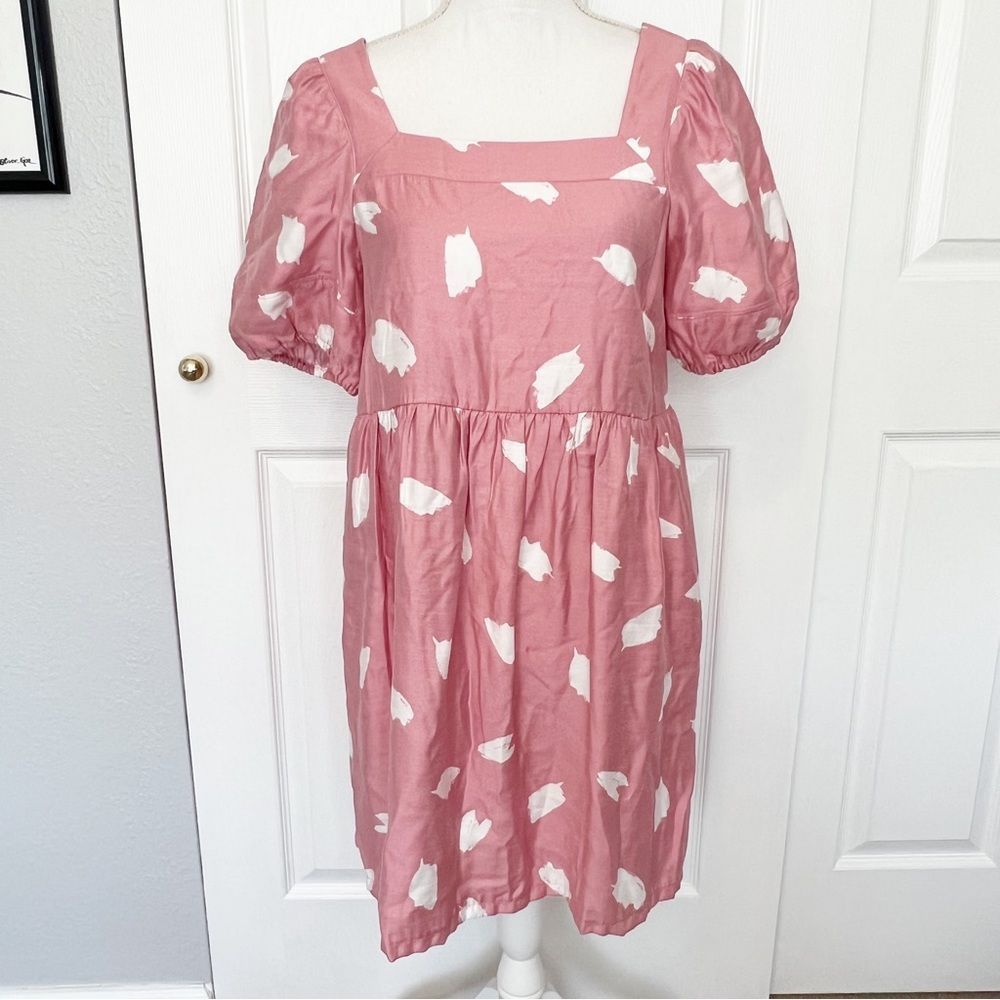 LOFT Pink Puffly Sleeve Dress Size Small